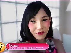 HELLOLADYBOY Skinny Asian Thai LadyBoy Shoves Big Dick In Her Tight Ass